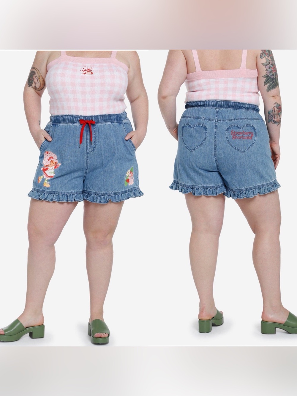 💕2/$44💕NWOT Strawberry Shortcake Denim Ruffle Shorts